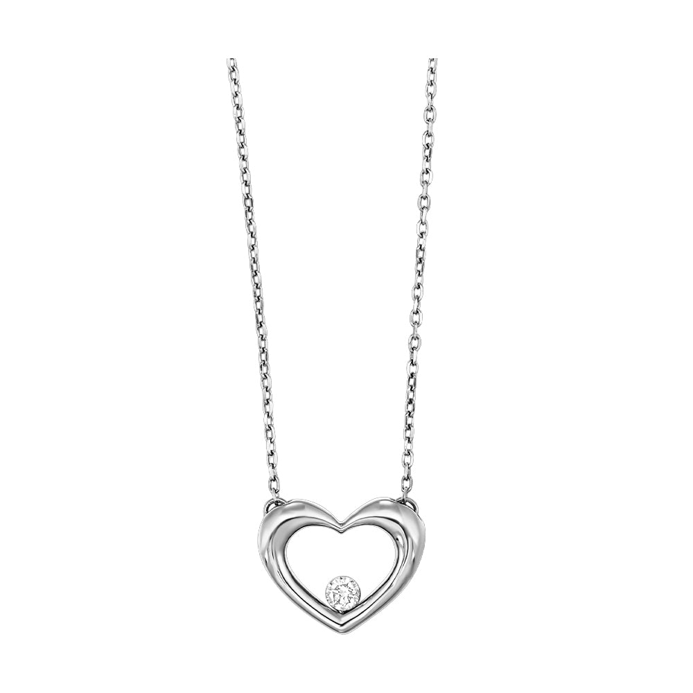10Kt White Gold Diamond 1/20Ctw Pendant