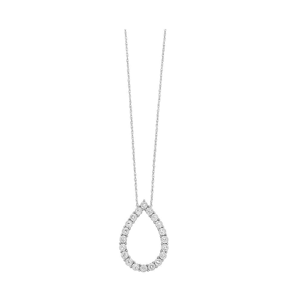 14Kt White Gold Diamond 1/6Ctw Pendant
