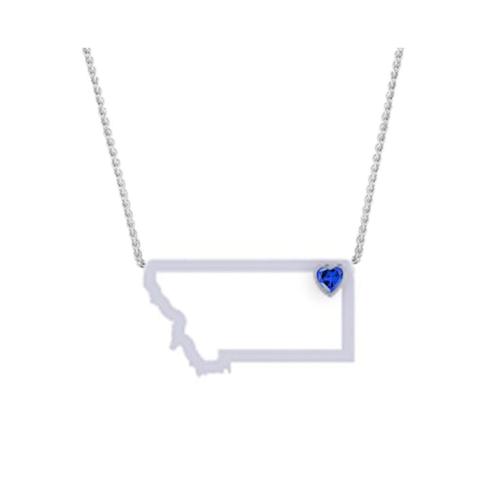 Silver Sapphire 1/7Ctw Pendant