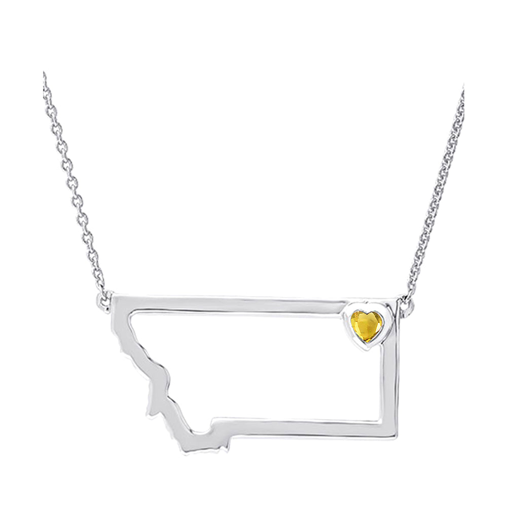 Silver Citrine 1/10Ctw Pendant
