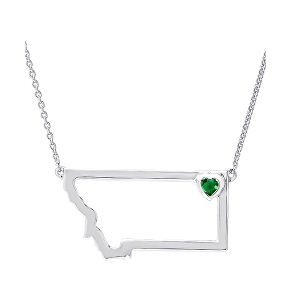 Silver Emerald 1/12Ctw Pendant