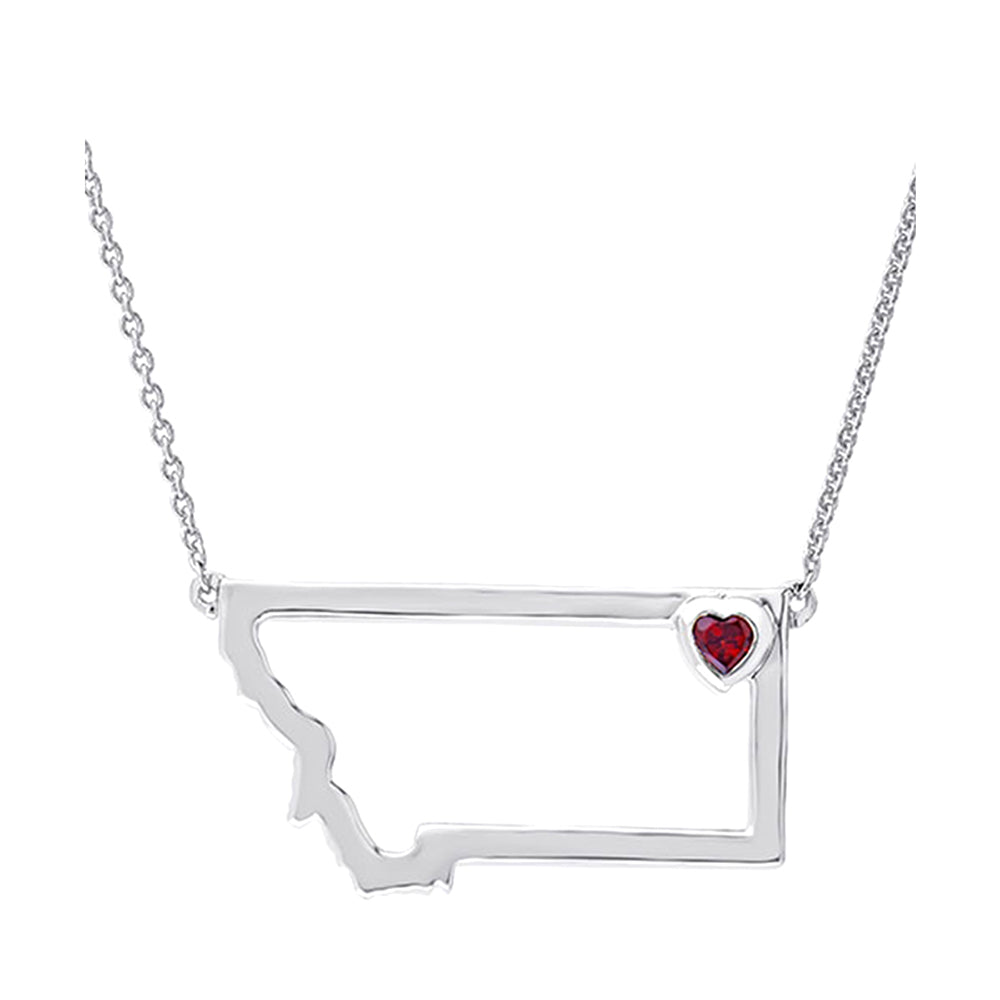 Silver Ruby 1/8Ctw Pendant