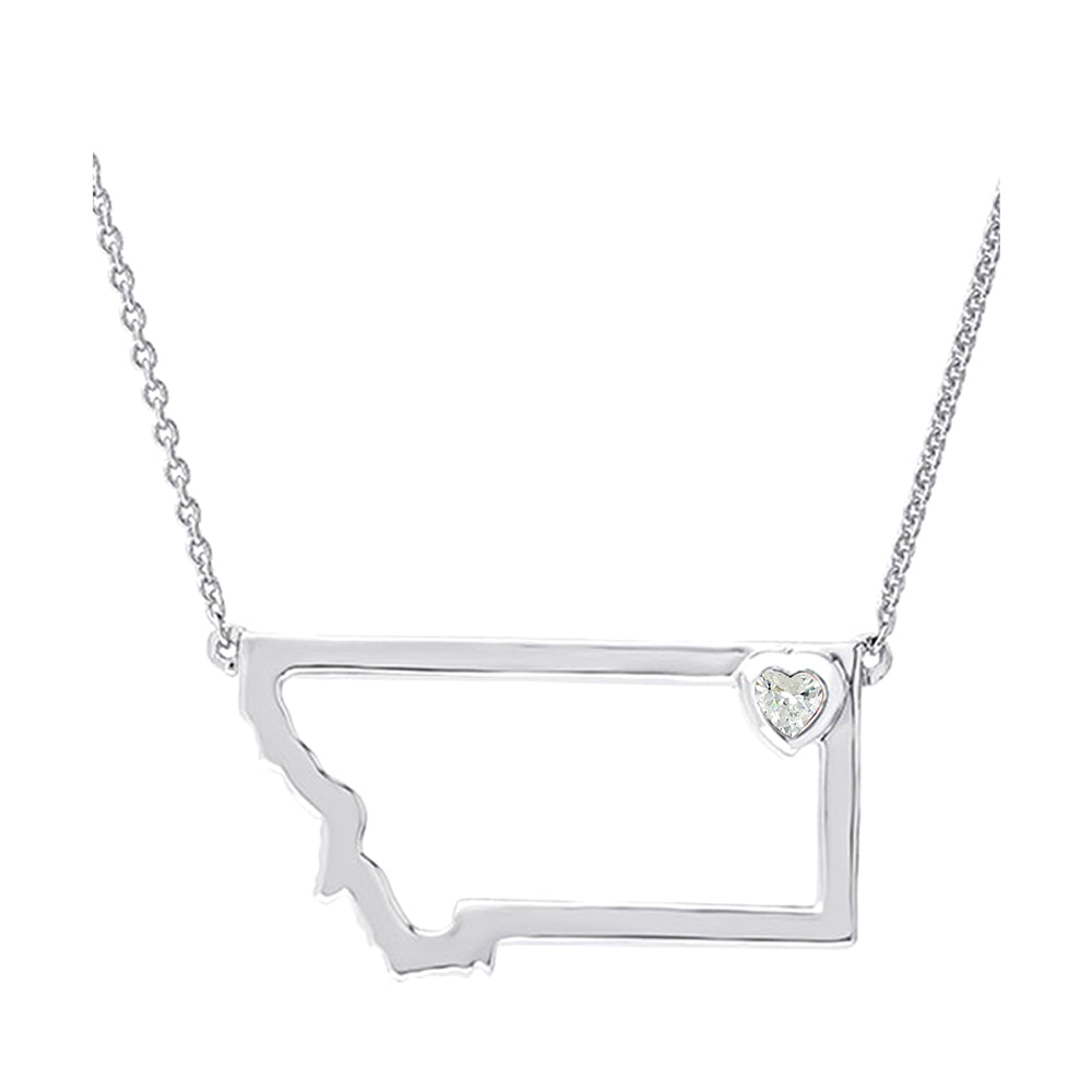 Silver White Topaz 1/8Ctw Pendant
