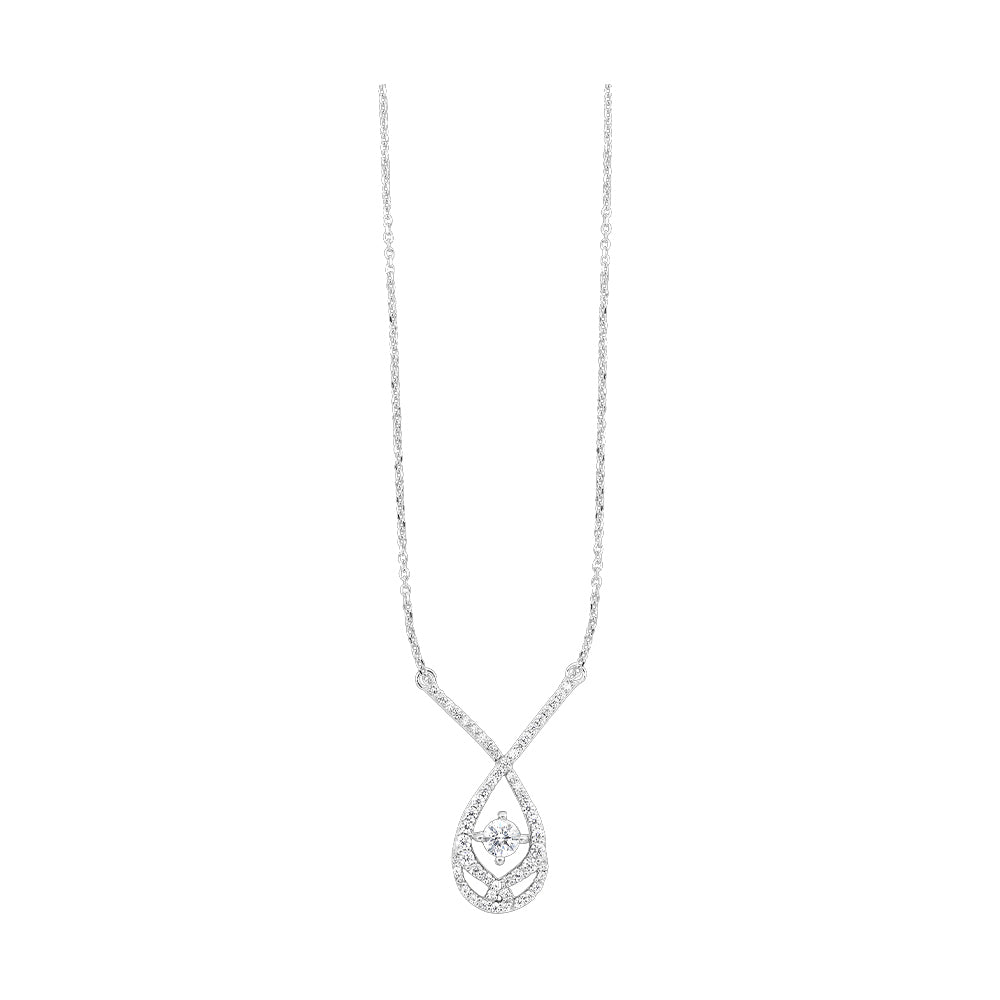 14Kt White Gold Diamond 1/2Ctw Pendant