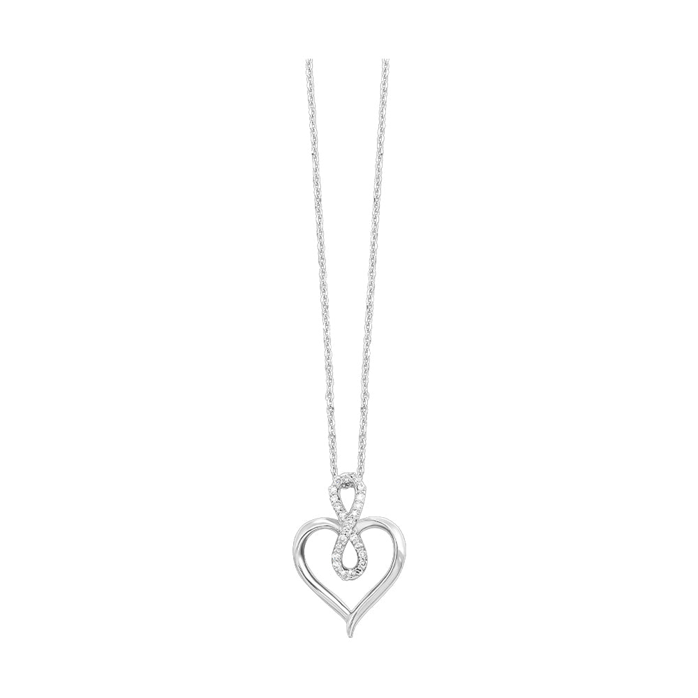 Silver Diamond 1/10Ctw Pendant