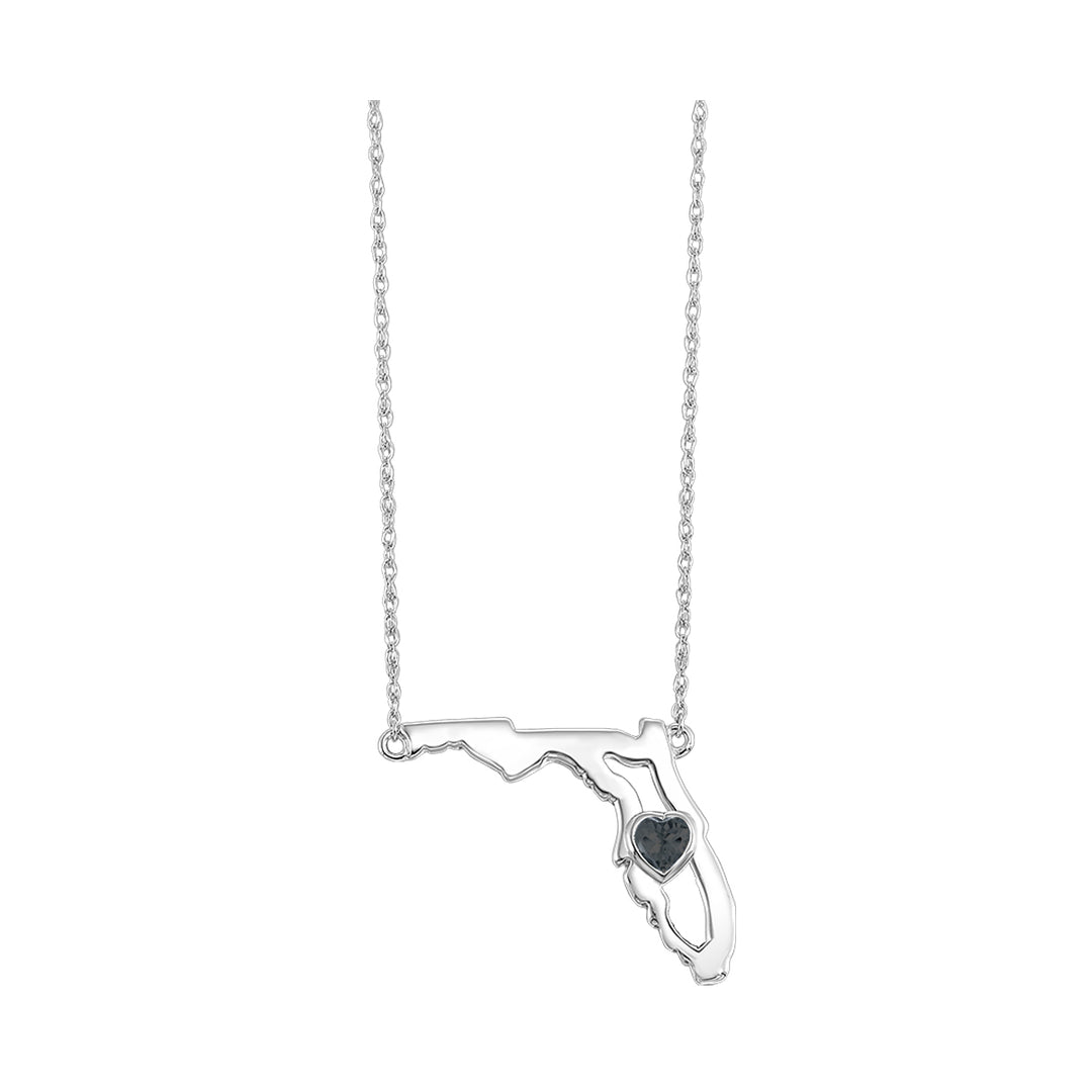 14Kt White Gold Onyx 1/7Ctw Pendant