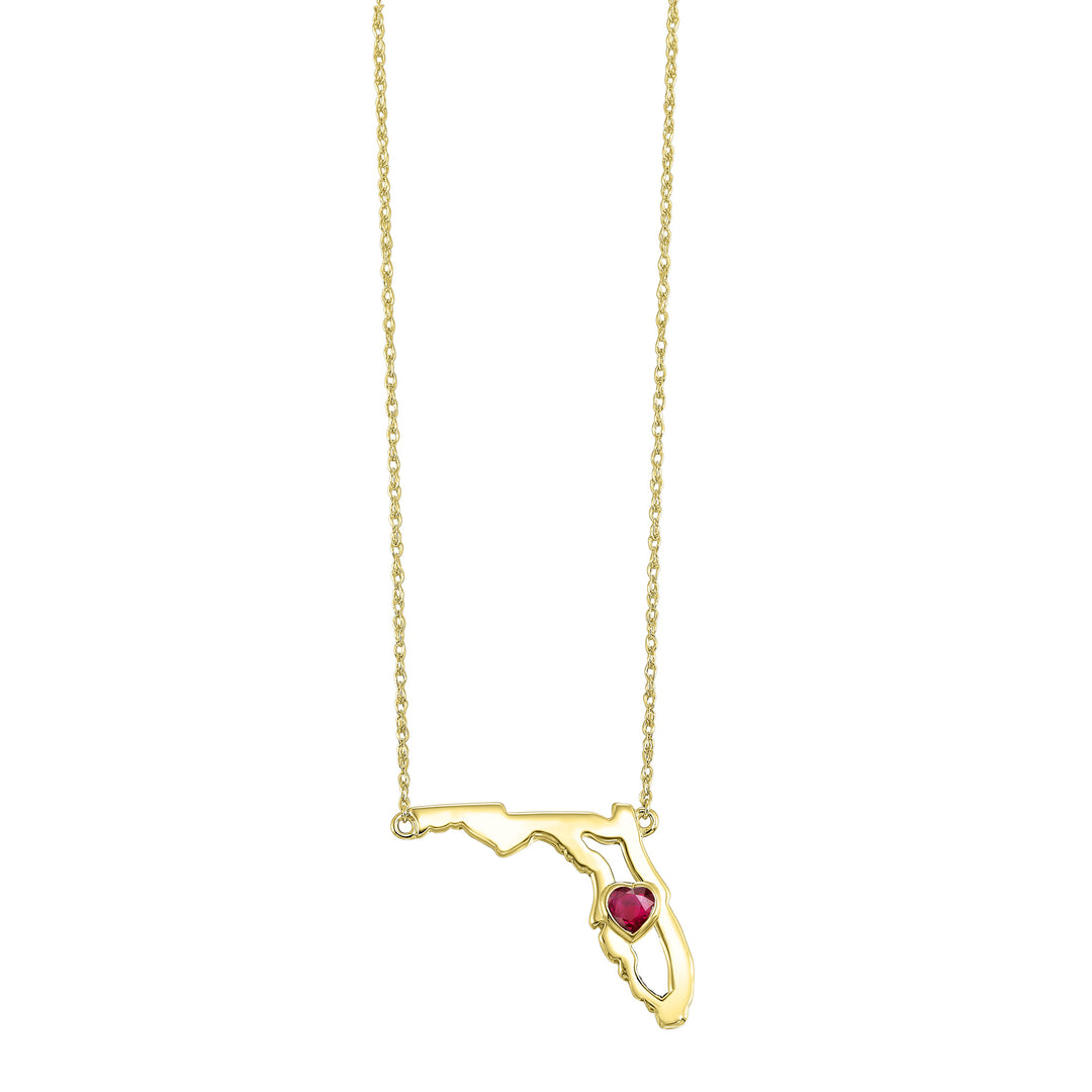 14Kt Yellow Gold Garnet 1/6Ctw Pendant