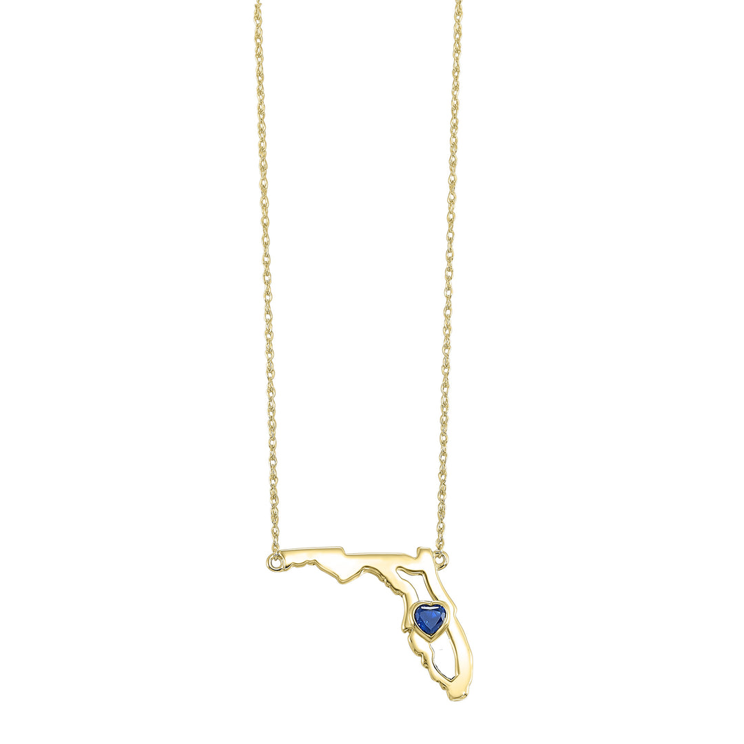 14Kt Yellow Gold & Sapphire 1/6Ctw Pendant