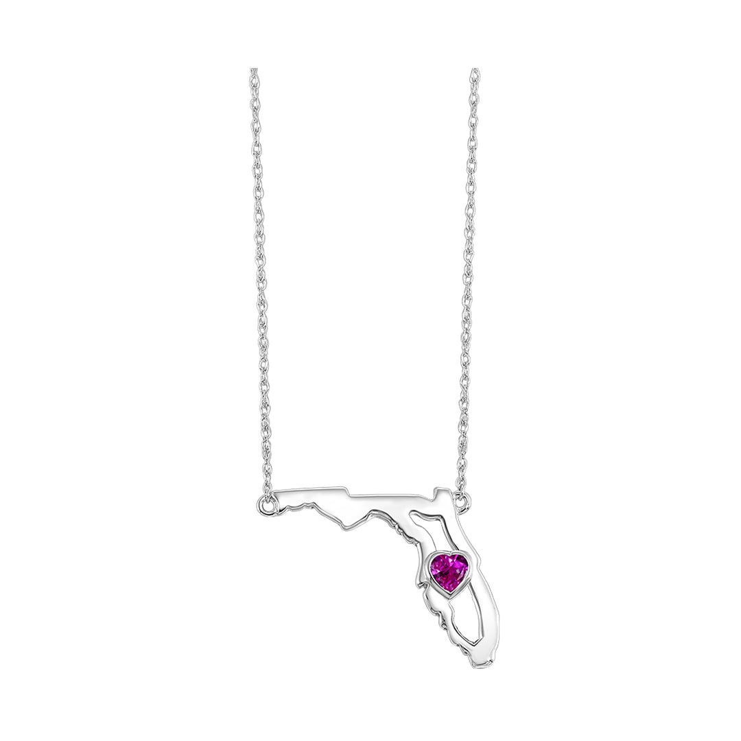 14Kt White Gold Pink Tourmaline 1/6Ctw Pendant