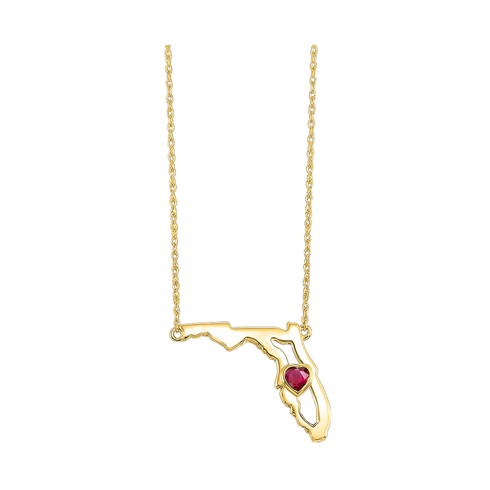 14Kt Yellow Gold Garnet 1/6Ctw Pendant