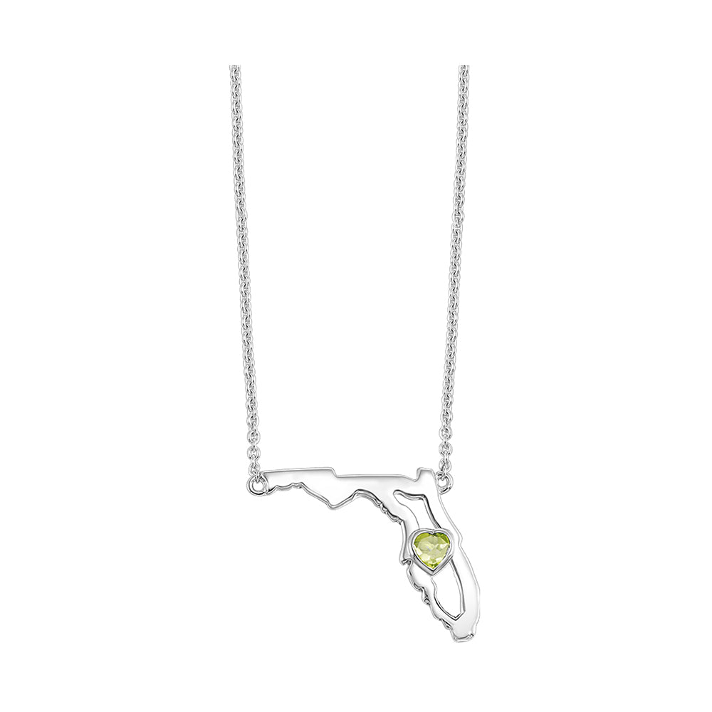 Silver Peridot 1/7Ctw Pendant