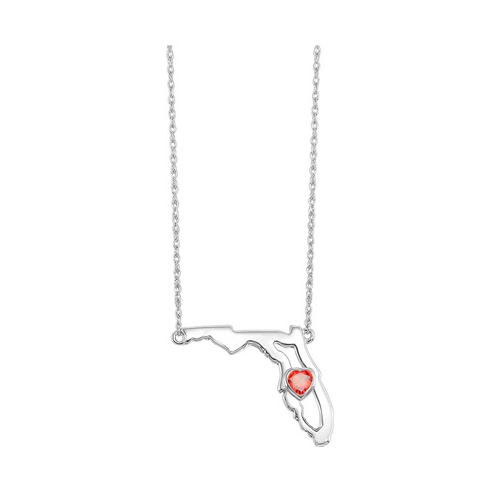 Silver Orange Sapphire 1/7Ctw Pendant