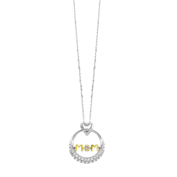 Gold Silver White Yellow Diamond 1/5Ctw Pendant