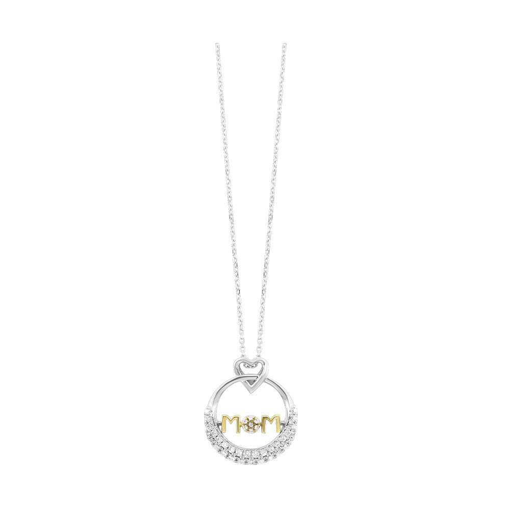 Gold Silver White Yellow Diamond 1/4Ctw Pendant