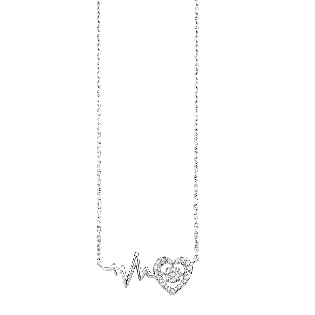 Silver White Diamond 1/50Ctw Pendant