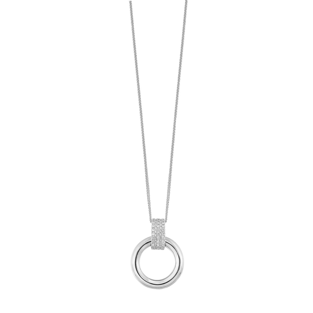 14Kt White Gold Diamond 1/12Ctw Pendant