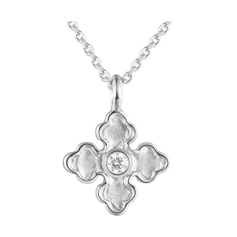 14Kt White Gold Diamond 1/50Ctw Pendant