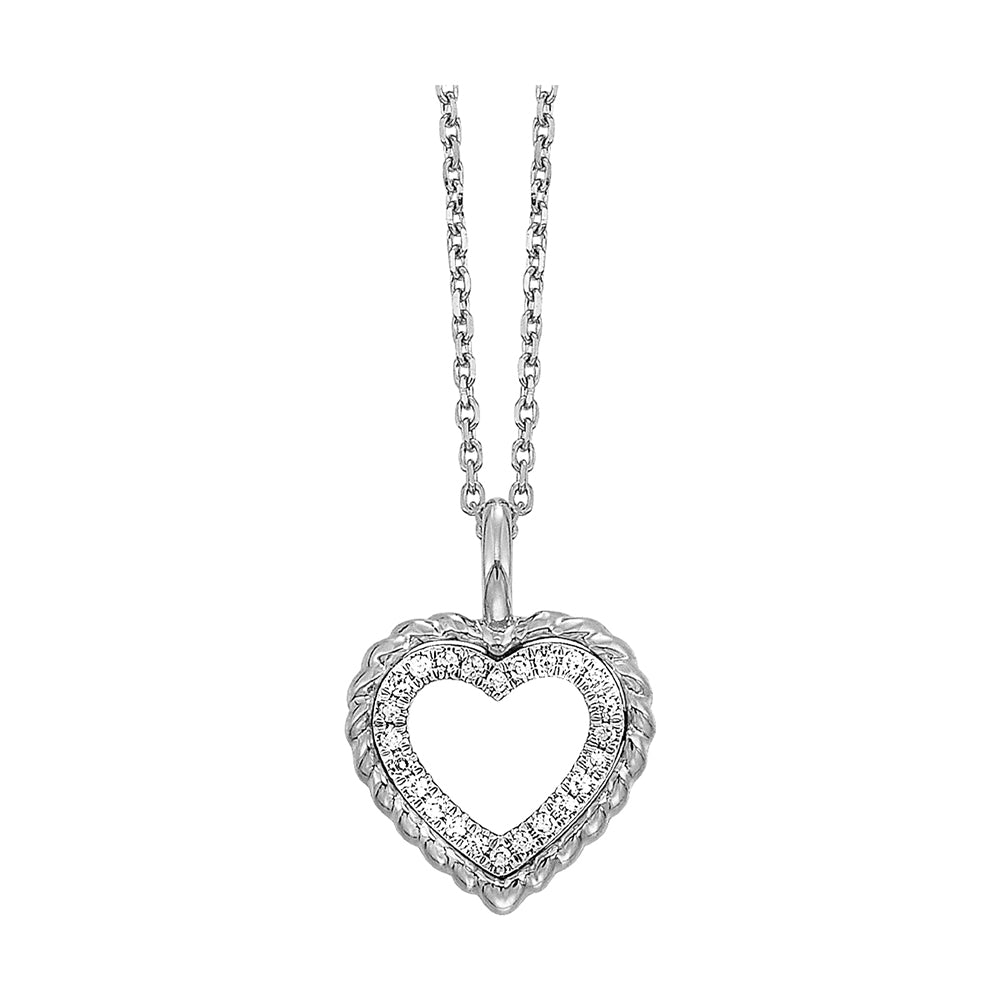 14Kt White Gold Diamond 1/20Ctw Pendant