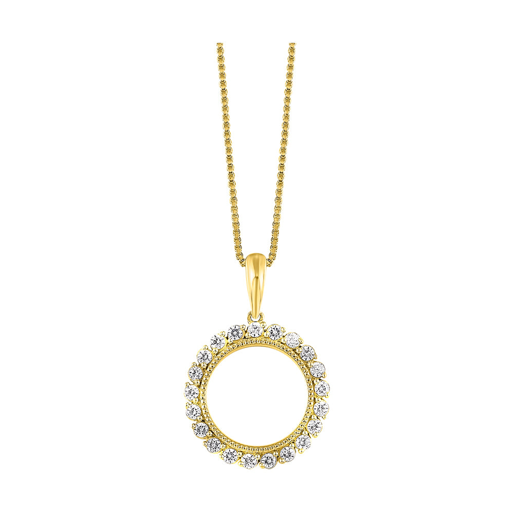 14Kt Yellow Gold Diamond 1/4Ctw Pendant