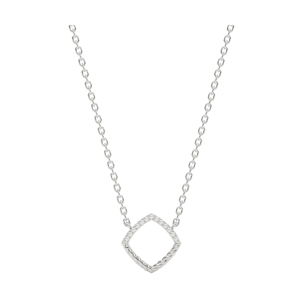 14Kt White Gold Diamond 1/25Ctw Pendant