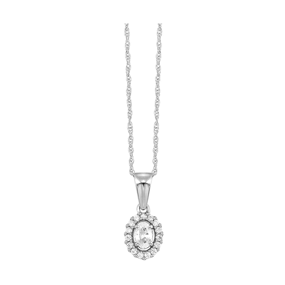 14Kt White Gold Diamond 1/4Ctw Pendant