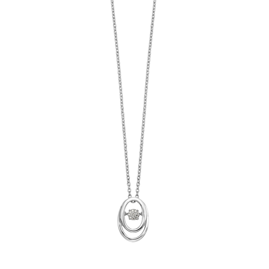Silver White Diamond 1/20Ctw Pendant