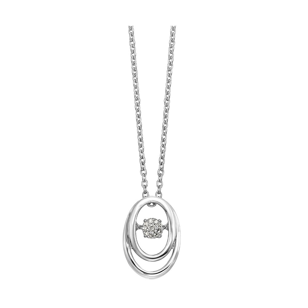 Silver White Diamond 1/20Ctw Pendant