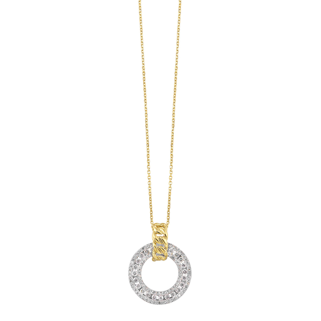 14Kt White Yellow Gold Diamond 1/2Ctw Pendant