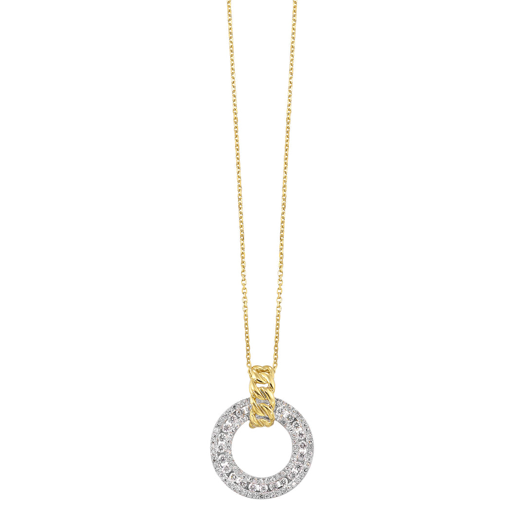 14Kt White Yellow Gold Diamond 1/2Ctw Pendant