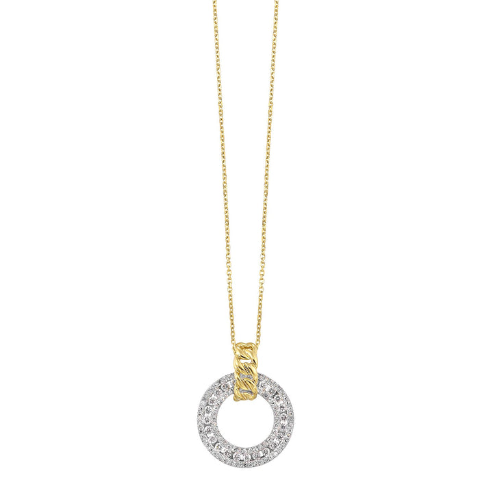 14Kt White Yellow Gold Diamond 1/2Ctw Pendant
