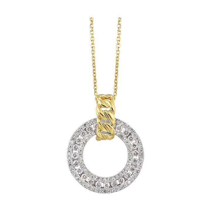 14Kt White Yellow Gold Diamond 1/2Ctw Pendant
