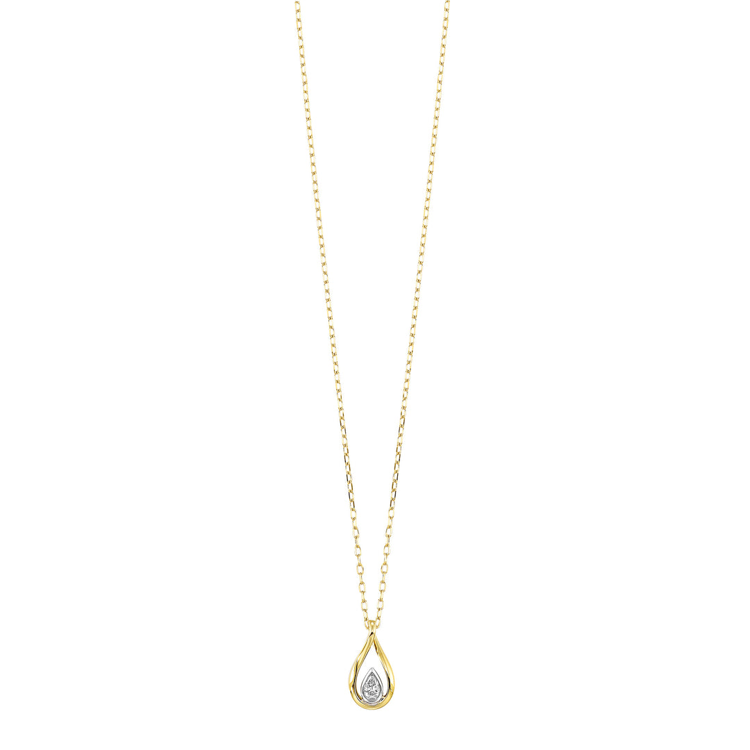 14Kt White Yellow Gold Diamond 1/10Ctw Pendant