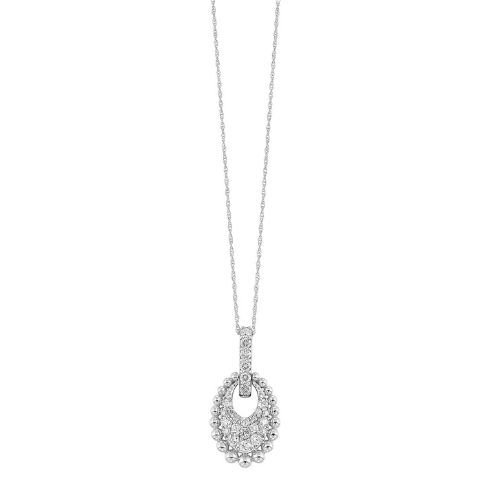 10Kt White Gold Diamond 1/2Ctw Pendant