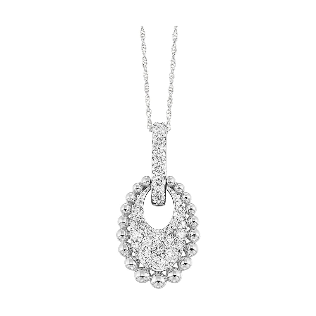 10Kt White Gold Diamond 1/2Ctw Pendant