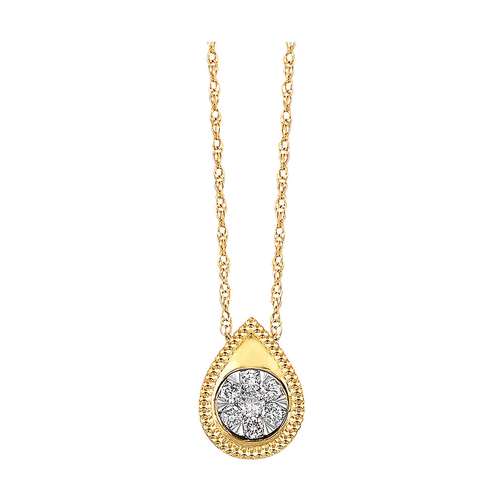 14Kt Yellow Gold Diamond 1/10Ctw Pendant