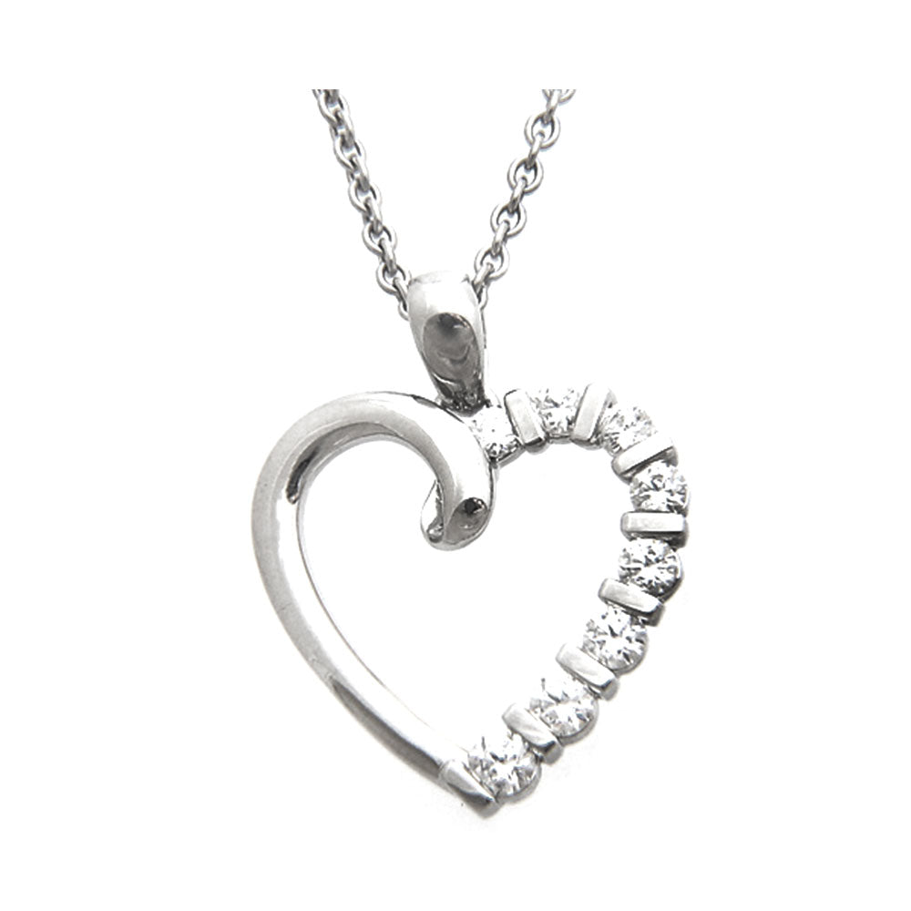 14Kt White Gold Diamond 1/4Ctw Pendant