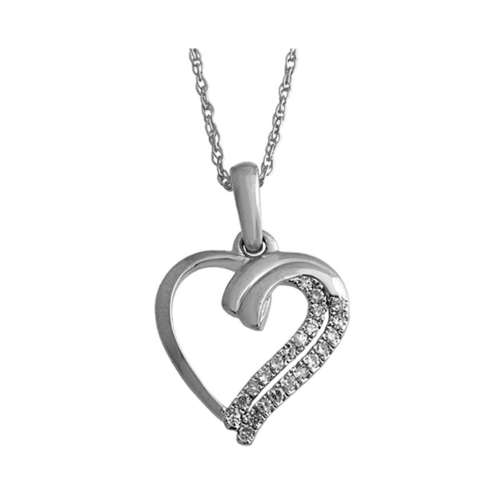 14Kt White Gold Diamond 1/10Ctw Pendant