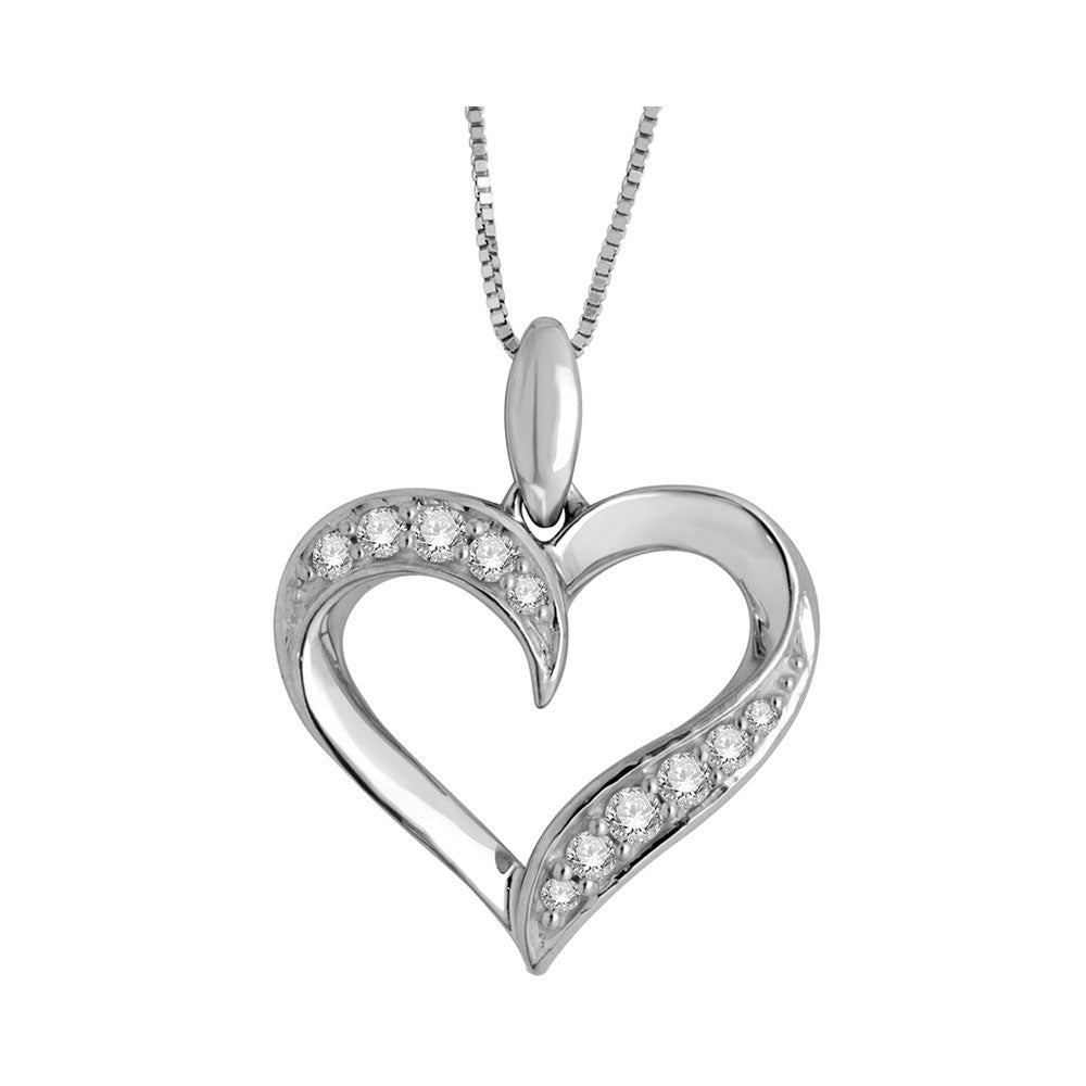 14Kt White Gold Diamond 1/5Ctw Pendant
