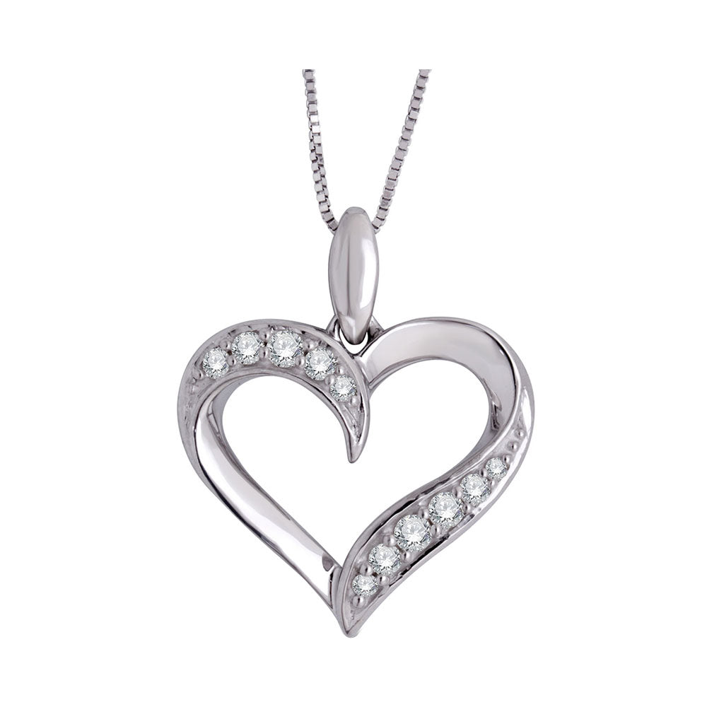 14Kt White Gold Diamond 1/5Ctw Pendant