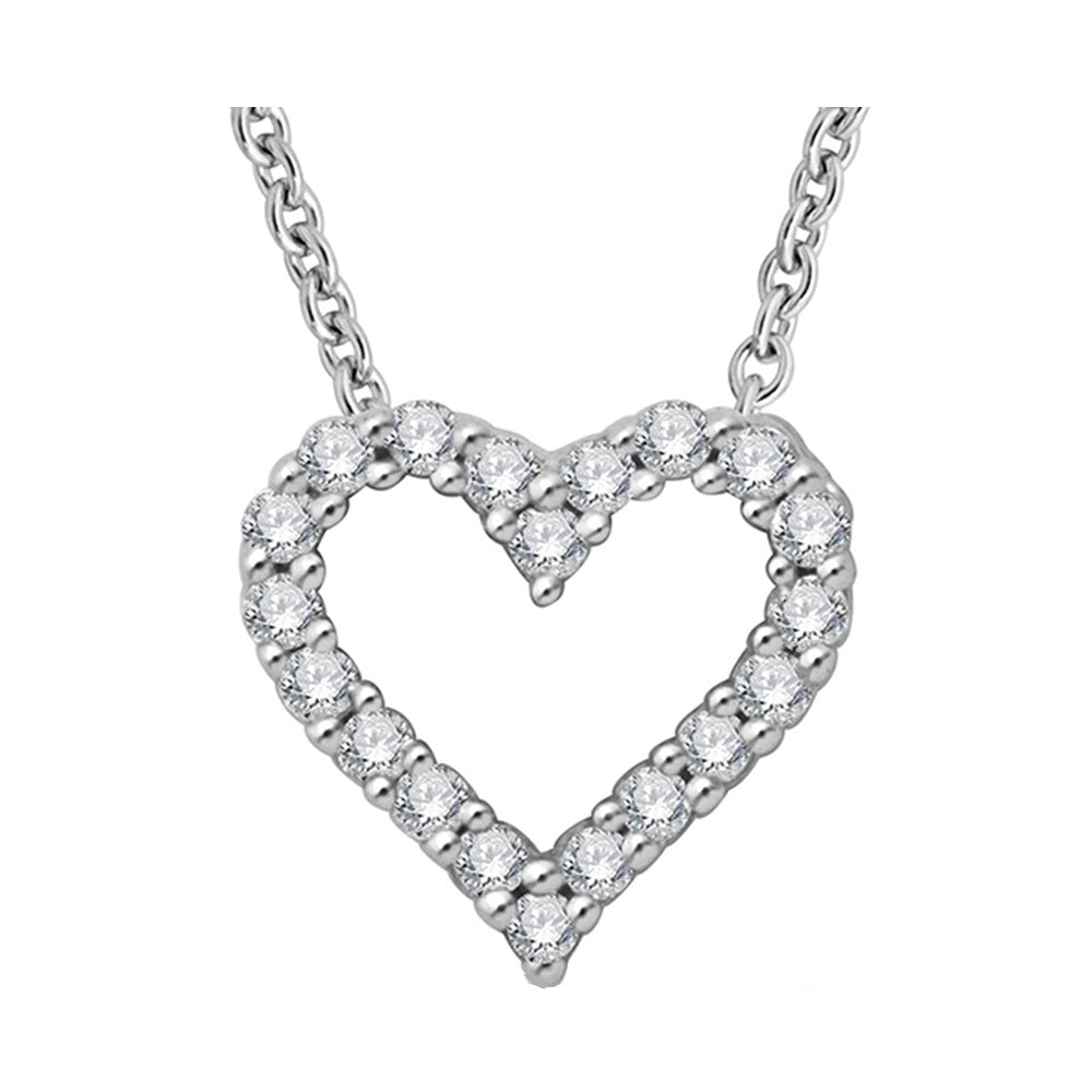 14Kt White Gold Diamond 1/10Ctw Pendant