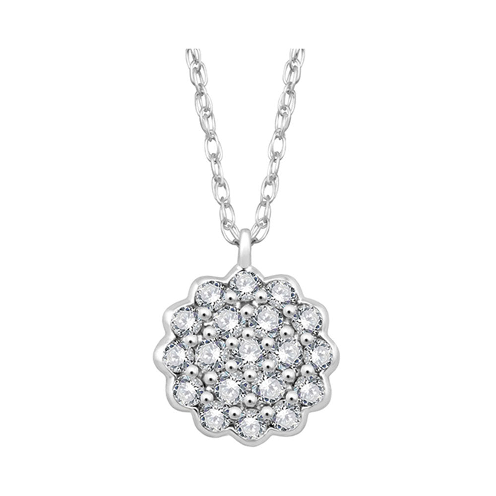 14Kt White Gold Diamond 1/4Ctw Pendant