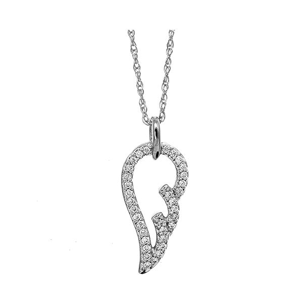 10Kt White Gold Diamond 1/10Ctw Pendant