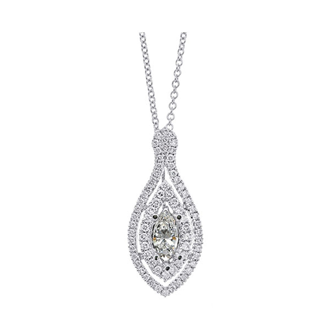 14Kt White Gold Diamond 3/4Ctw & Tanzanite 1 1/8Ctw Pendant