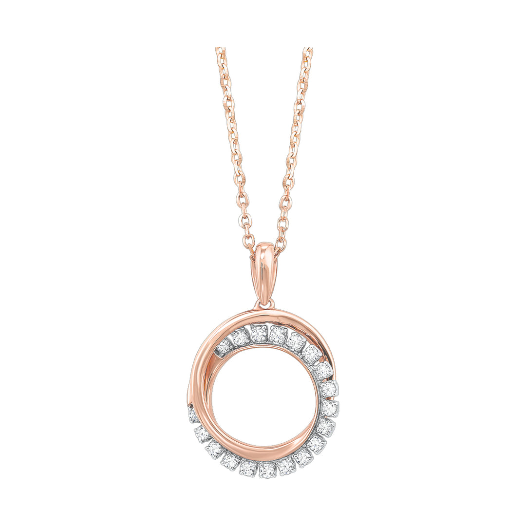 10Kt Rose Gold Diamond 1/10Ctw Pendant