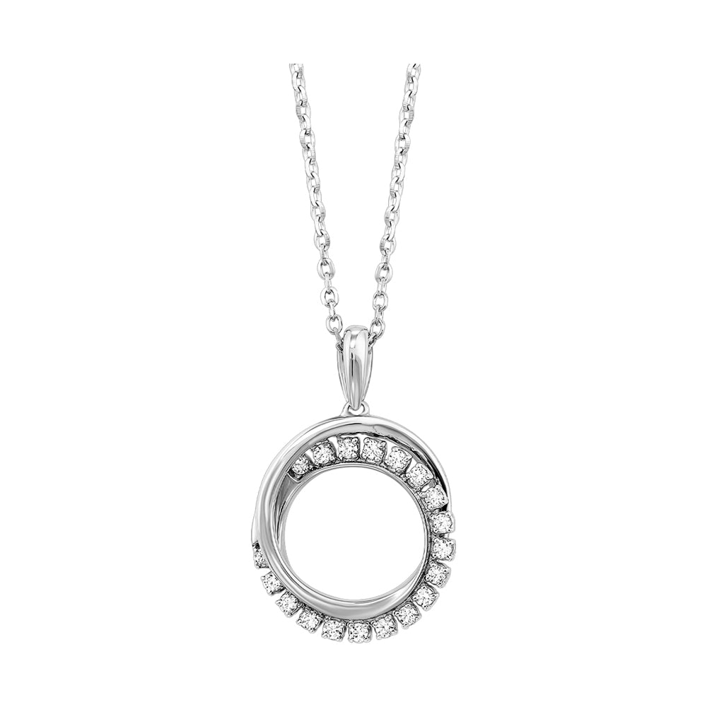 10Kt White Gold Diamond 1/10Ctw Pendant