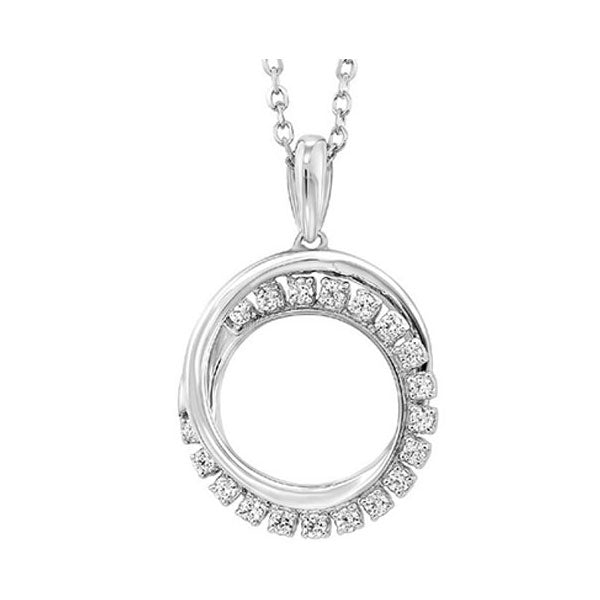 14Kt White Gold Diamond 1/10Ctw Pendant