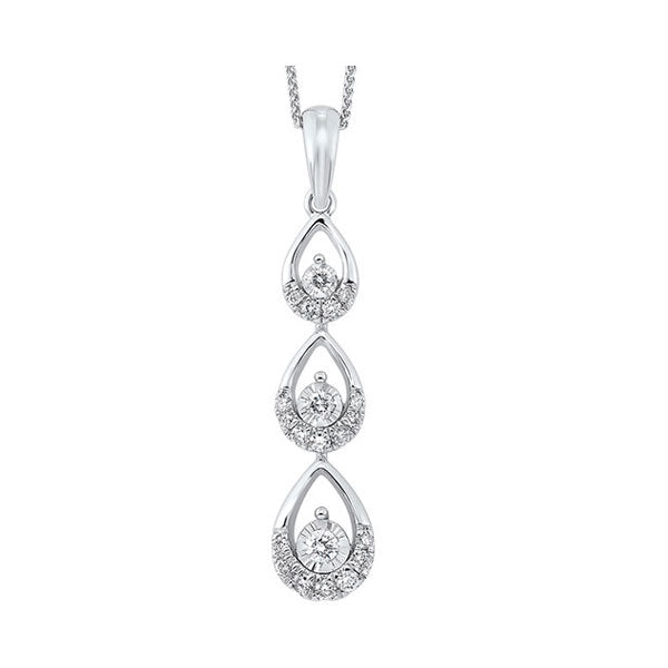 14Kt White Gold Diamond 1/3Ctw Pendant