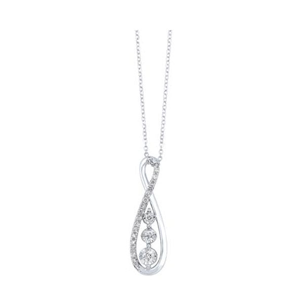 14Kt White Gold Diamond 1/4Ctw Pendant