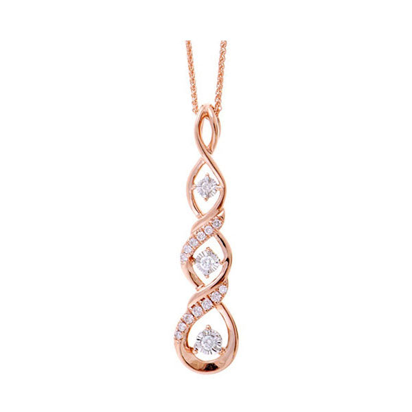 14Kt Rose Gold Diamond 1/8Ctw Pendant