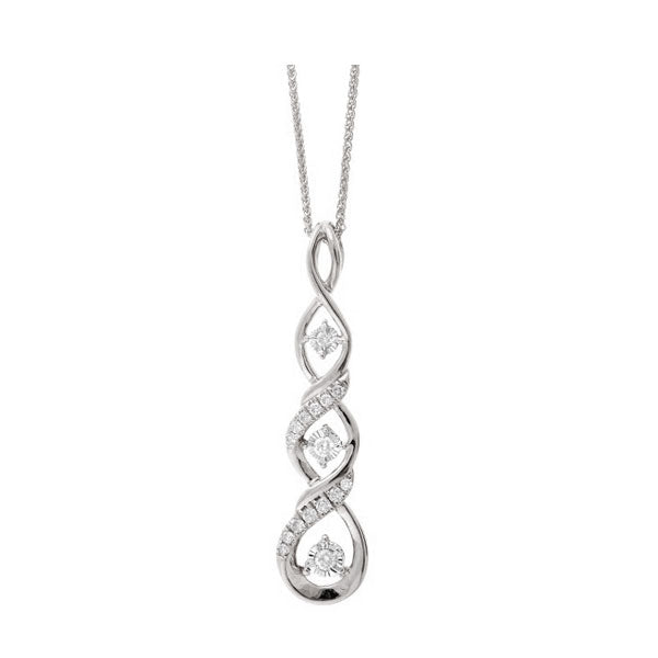 14Kt White Gold Diamond 1/8Ctw Pendant